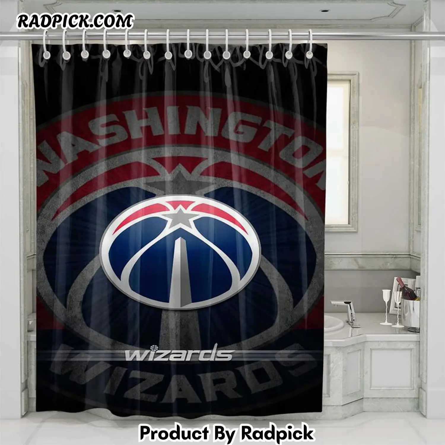 Washington wizards 2 shower curtain set bathroom set for bathroom decor best gift for friends rp38712